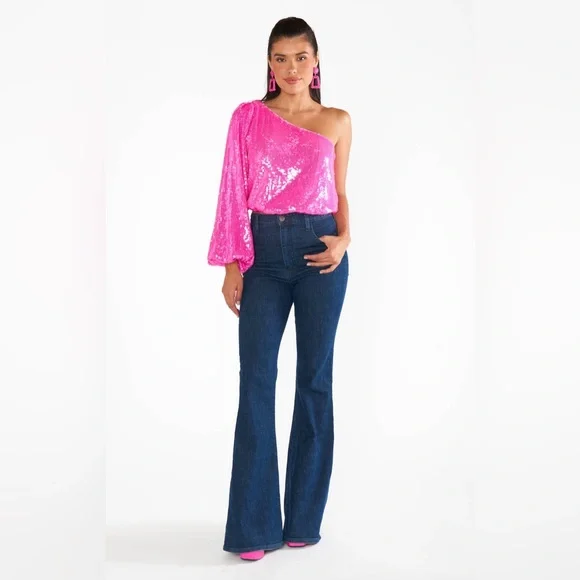 SALE! SHOW ME YOUR MUMU WOMEN'S SEQUINS LONG SLEEVE PARTY TOP - NWT - Picture 13 of 15